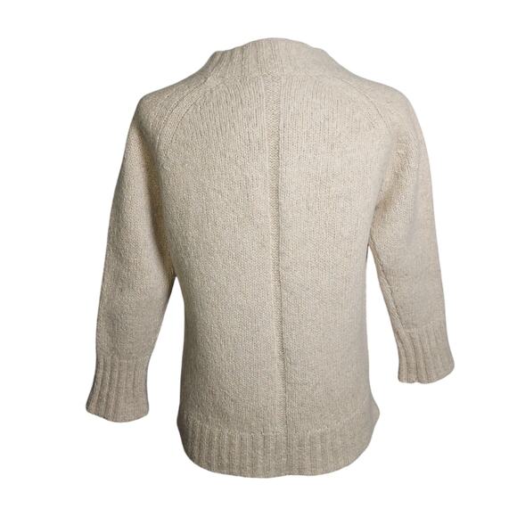 Madewell Alpaca Wool Cream Cardigan with Big Buttons Ribbed Cuffs and Hem XS - Picture 3 of 9